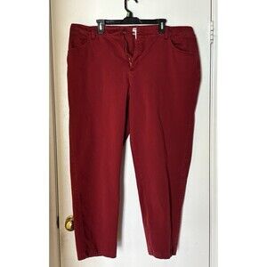 Cherokee Womens Dark Hot Pink / Cherry Red 22W Pants